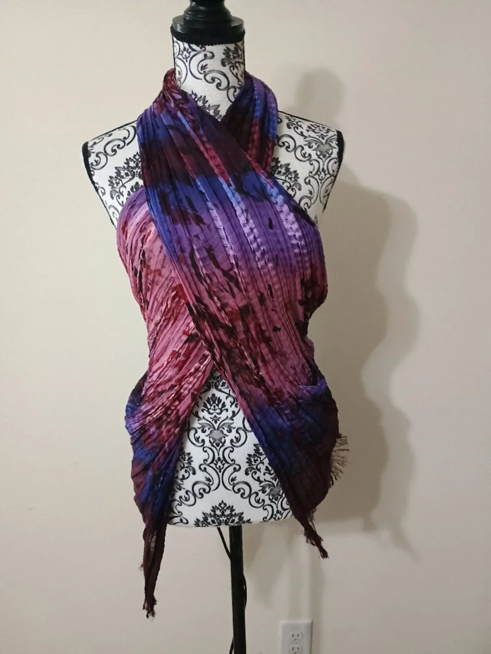 Silky Crinkled Multiway Wrap Scarf